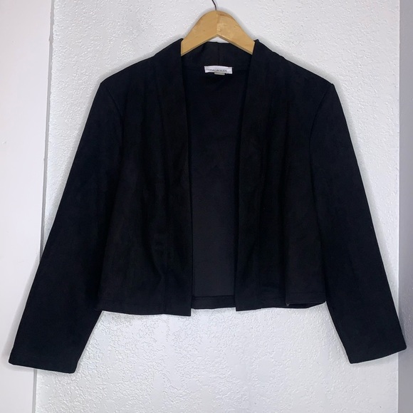Calvin Klein Jackets & Blazers - Calvin Klein Black micro suede short bolero jacket open front 3/4 sleeves Large